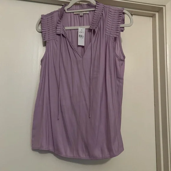 LOFT Women's Lavender Sleeveless Blouse - Picture 1 of 3
